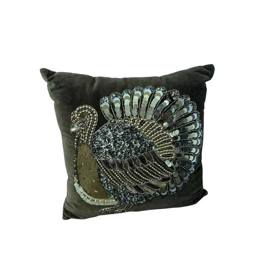Pier 1 Thanksgiving Turkey Throw Pillow 12